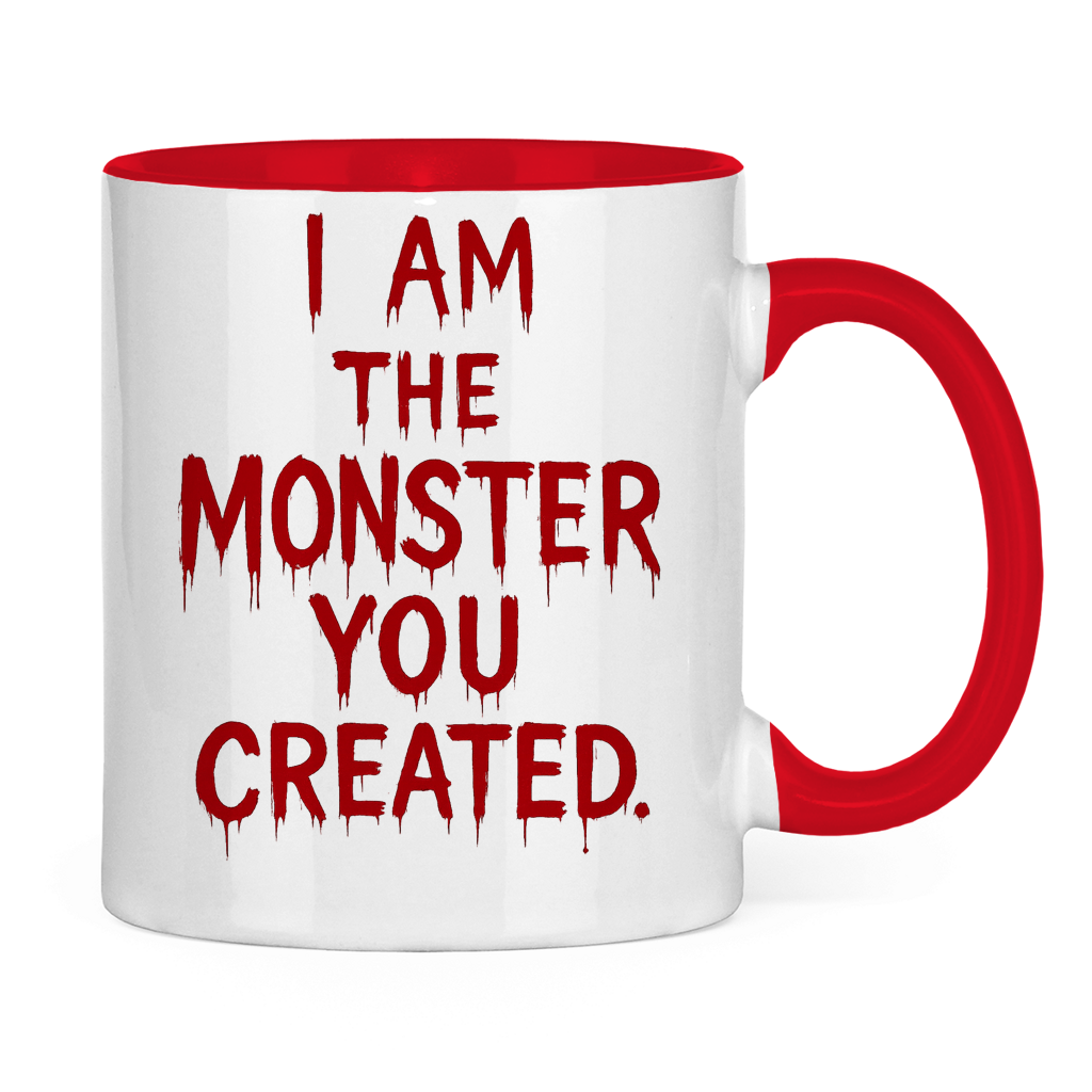 Tasse zweifarbig Spruch Englisch i am the Monster