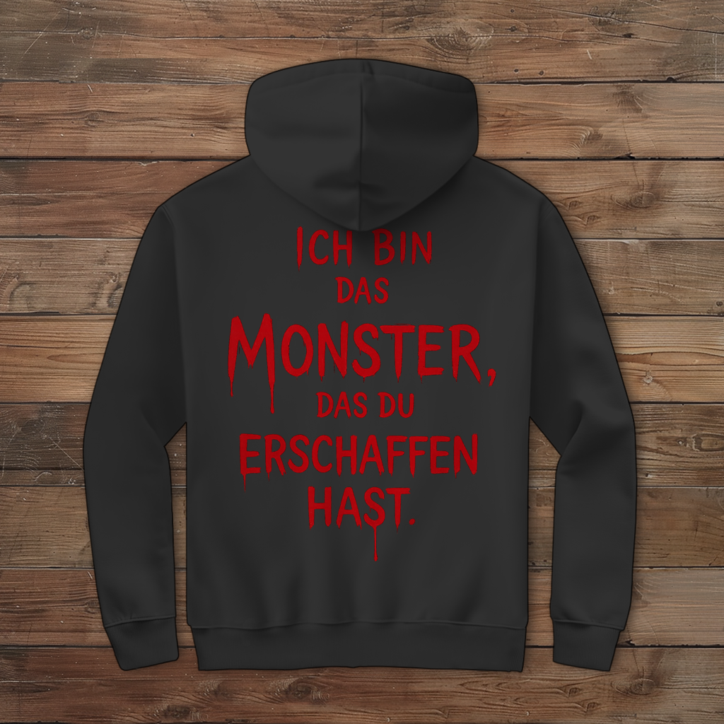 Herren Zipper Hoodie Spruch Deutsch Ich bin das Monster