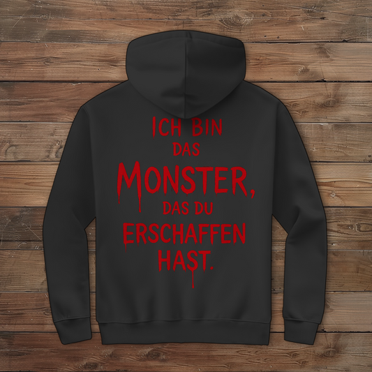 Herren Zipper Hoodie Spruch Deutsch Ich bin das Monster