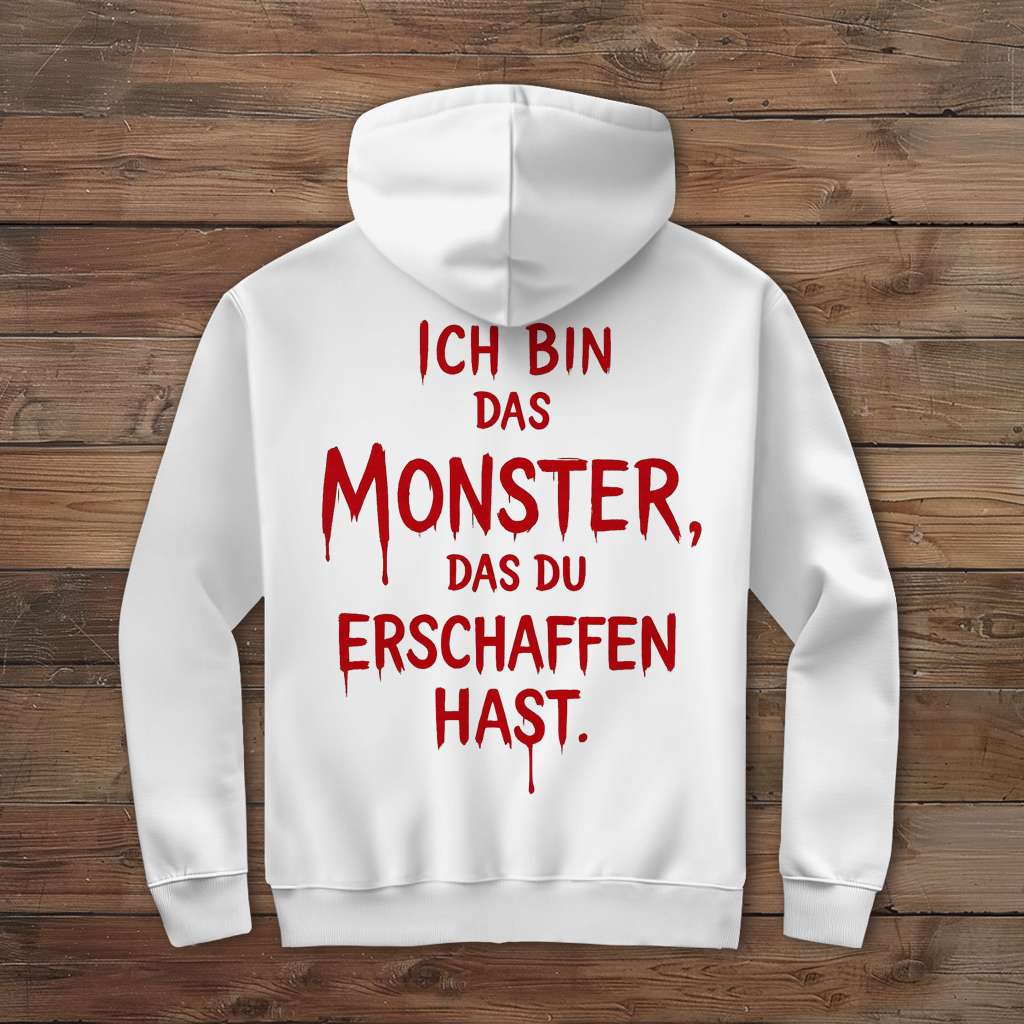 Herren Zipper Hoodie Spruch Deutsch Ich bin das Monster
