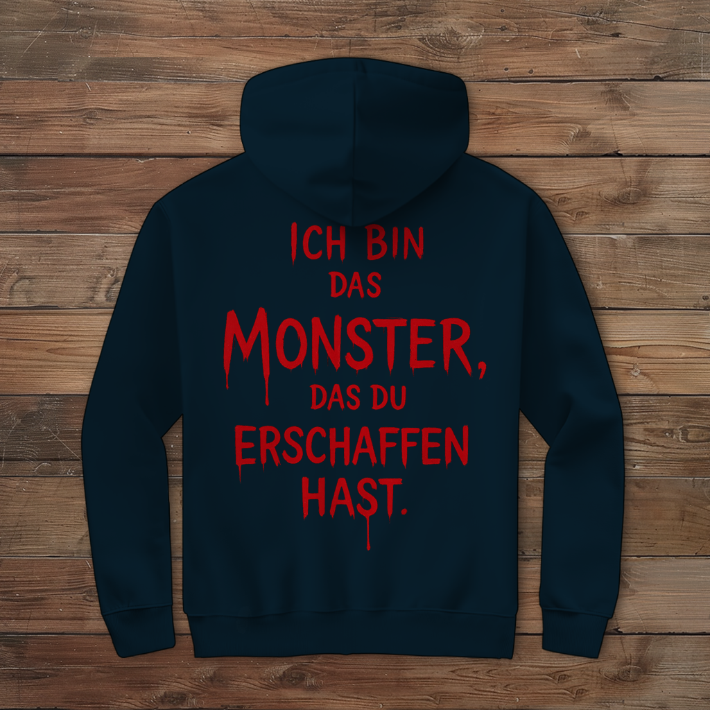 Herren Zipper Hoodie Spruch Deutsch Ich bin das Monster