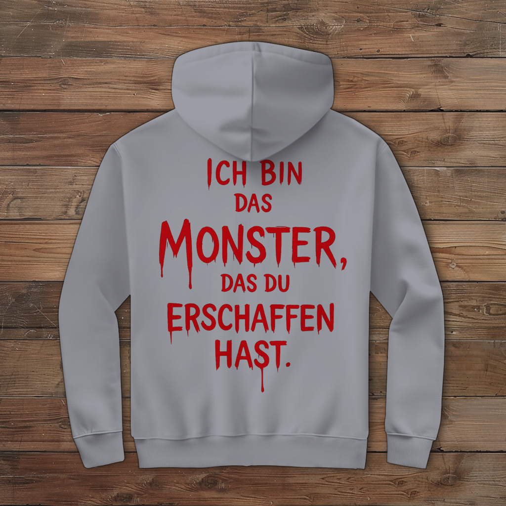 Herren Zipper Hoodie Spruch Deutsch Ich bin das Monster