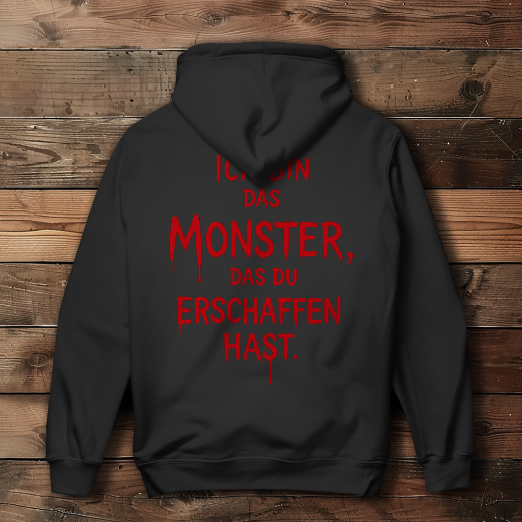 Damen Hoodie Spruch Deutsch Ich bin das Monster