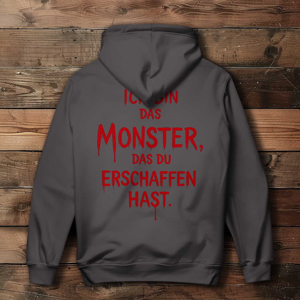 Damen Hoodie Spruch Deutsch Ich bin das Monster