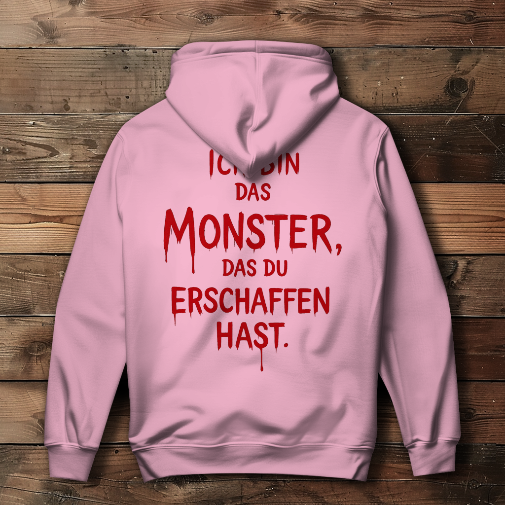 Damen Hoodie Spruch Deutsch Ich bin das Monster