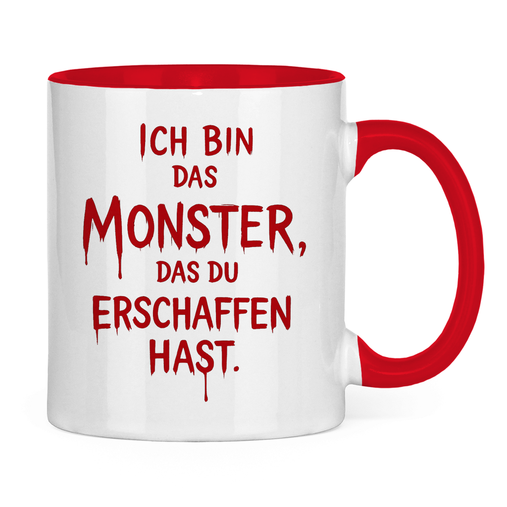 Tasse zweifarbig Spruch Deutsch Ich bin das Monster