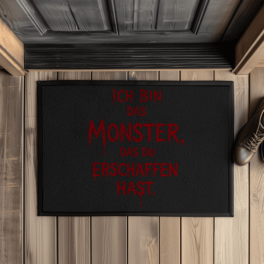 Fußmatte mit Gummirand Spruch Deutsch Ich bin das Monster