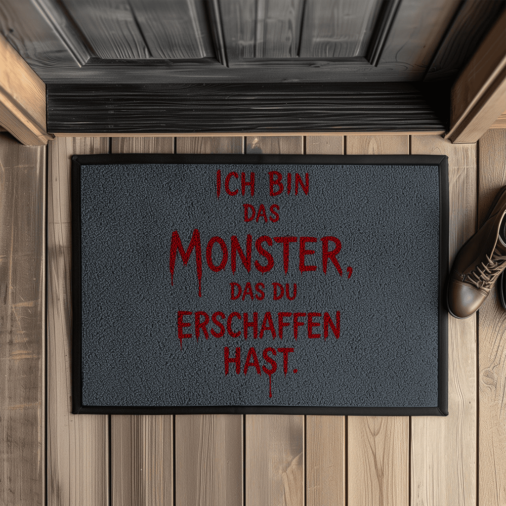 Fußmatte mit Gummirand Spruch Deutsch Ich bin das Monster