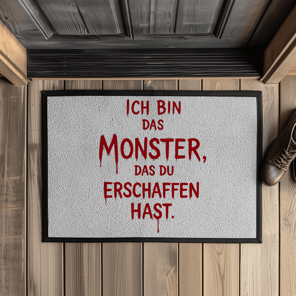 Fußmatte mit Gummirand Spruch Deutsch Ich bin das Monster