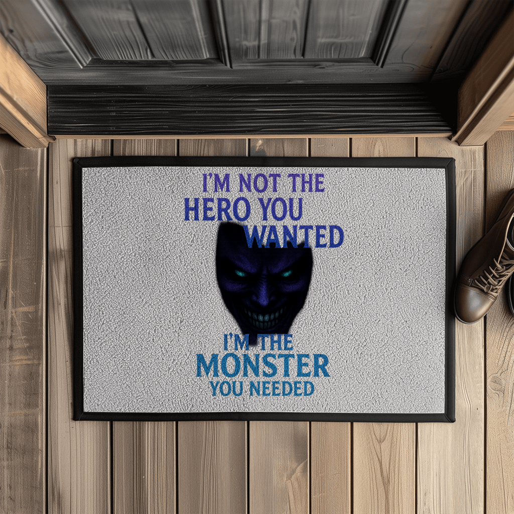 Fußmatte mit Gummirand Spruch Englisch im not the Hero