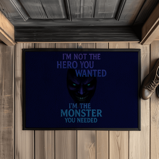 Fußmatte mit Gummirand Spruch Englisch im not the Hero
