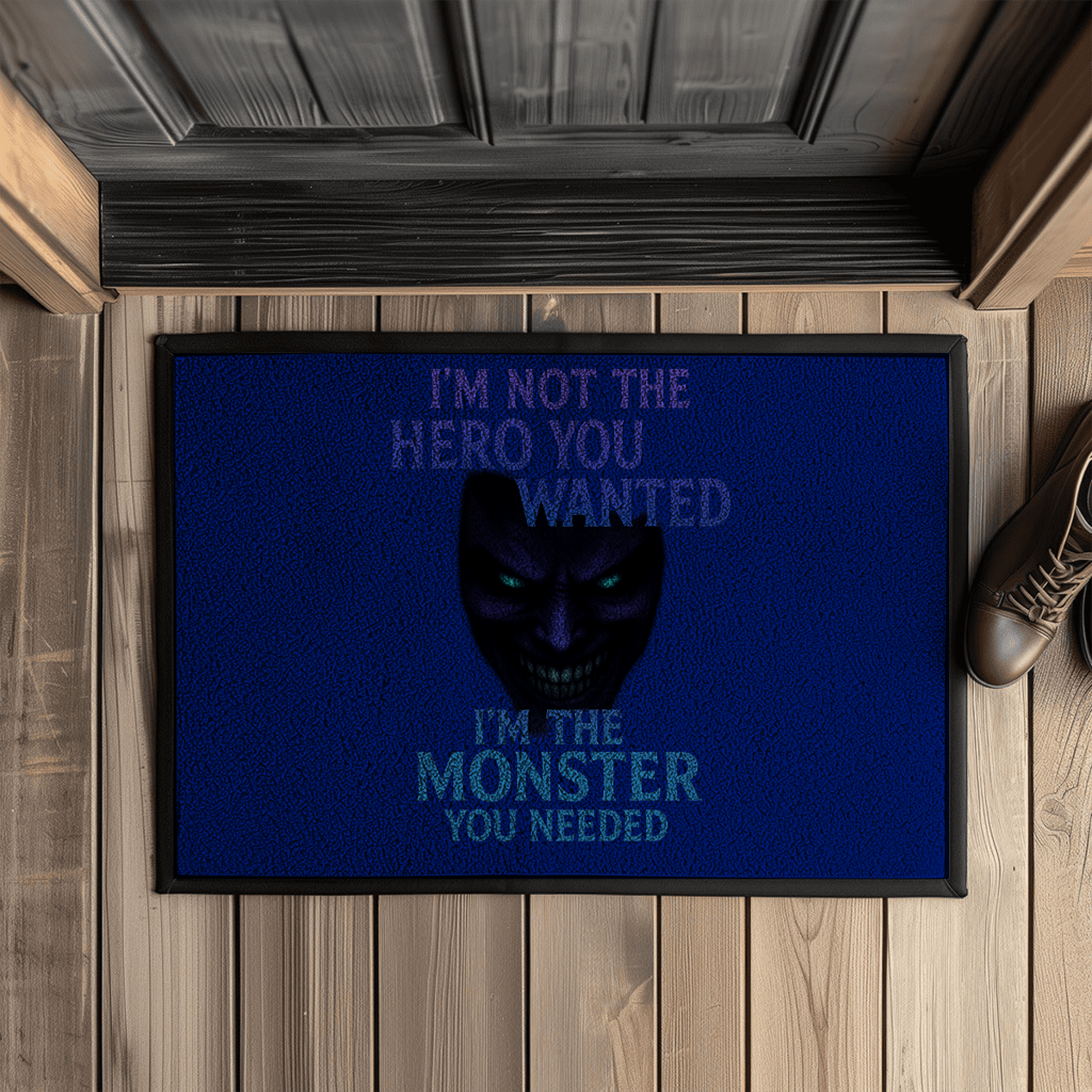 Fußmatte mit Gummirand Spruch Englisch im not the Hero