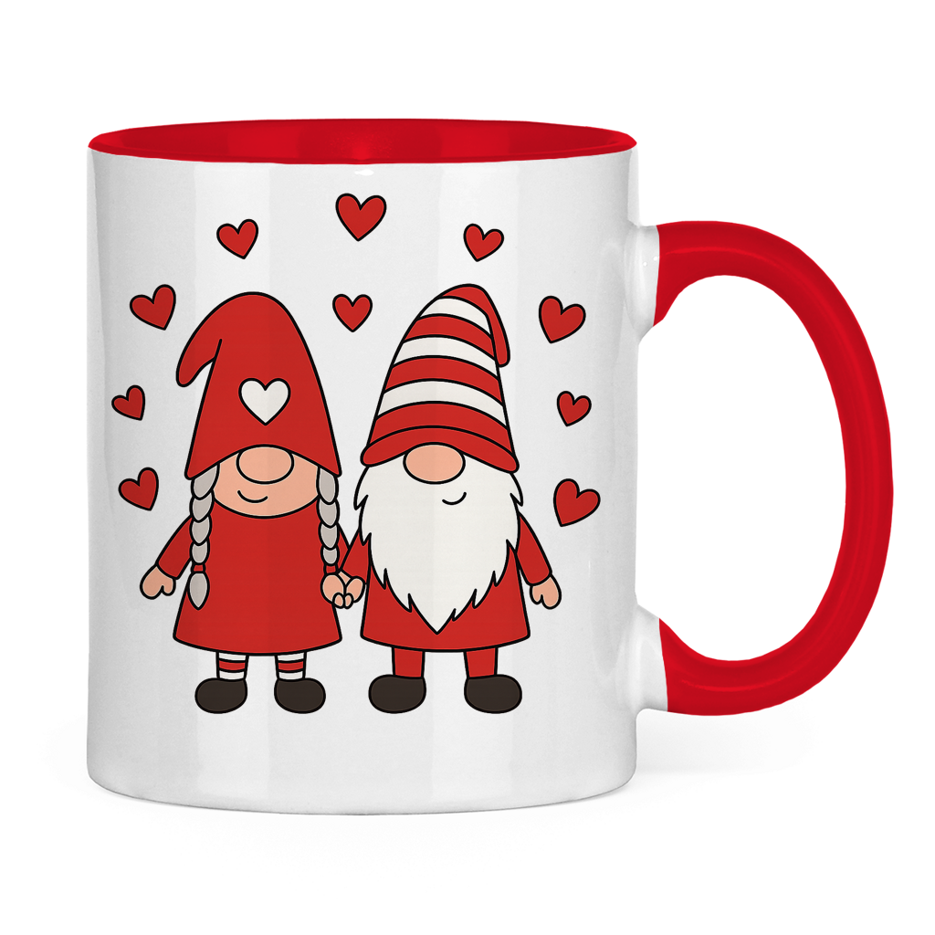 Tasse zweifarbig Wichtel Hand in Hand Valentinstag 2