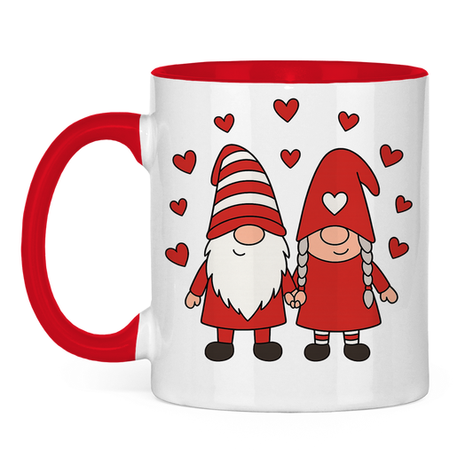 Tasse zweifarbig Wichtel Hand in Hand Valentinstag 2