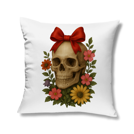 Kopfkissen Schädel mit Schleife und Blumen