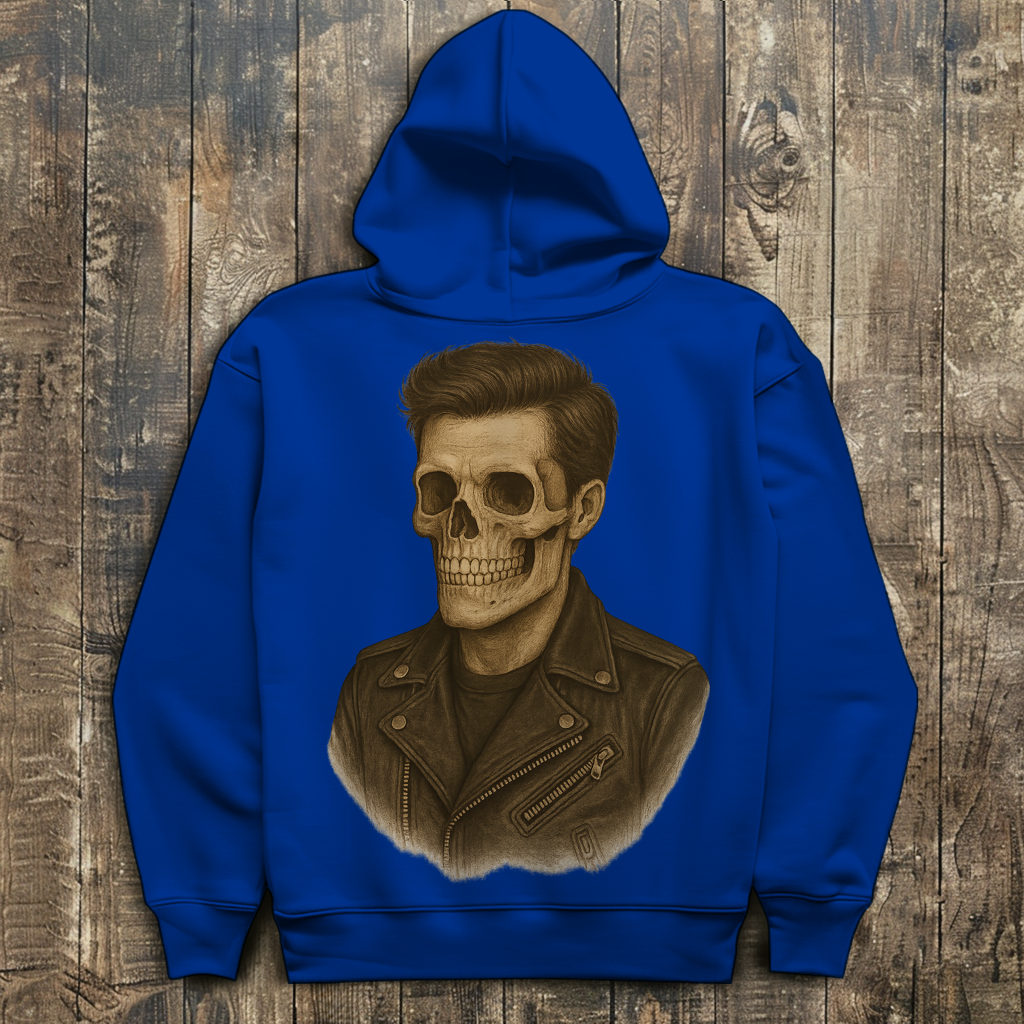 Herren Hoodie Skelettmann Lederjacke