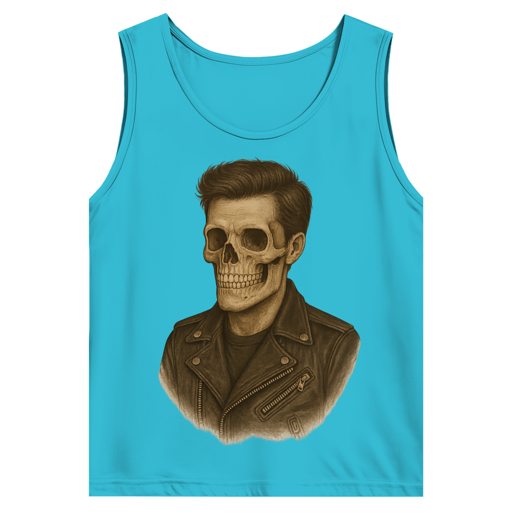 Herren Basic Tank Top Skelettmann Lederjacke