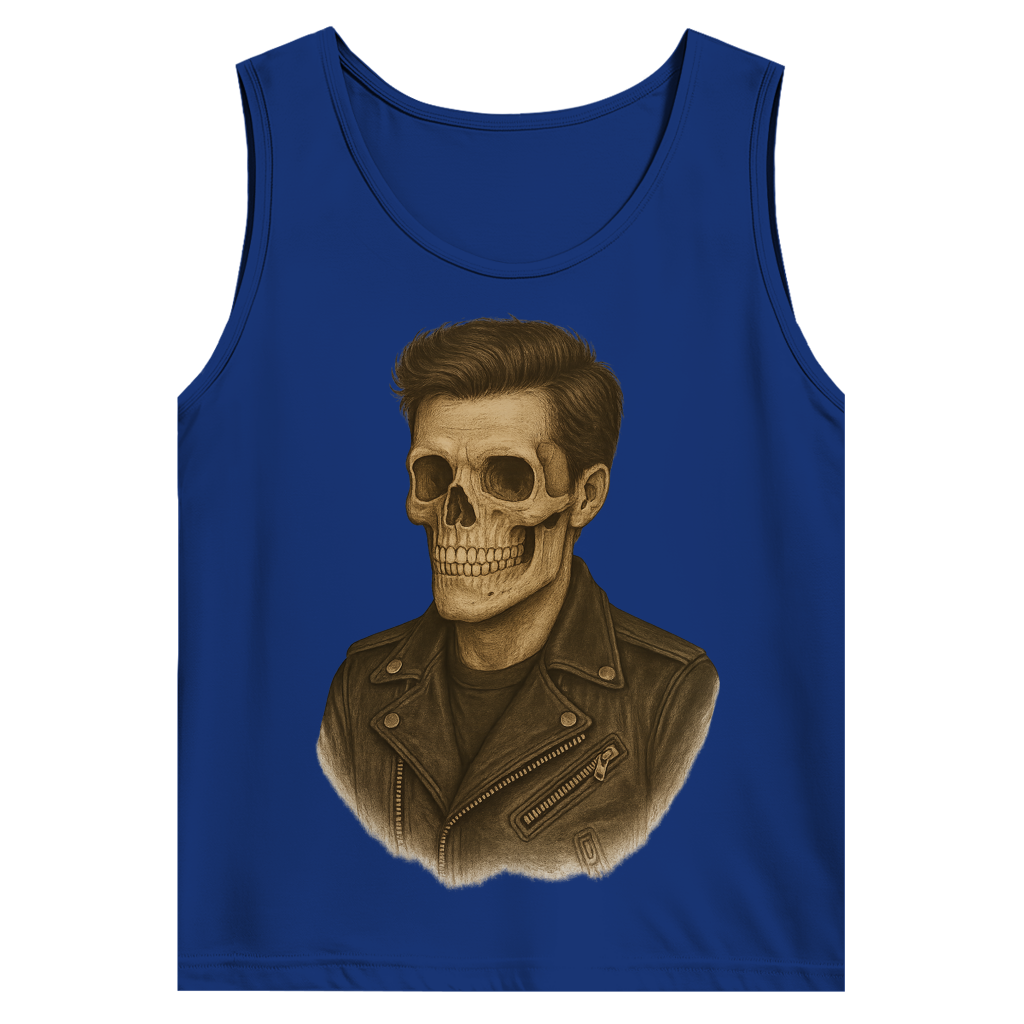 Herren Basic Tank Top Skelettmann Lederjacke