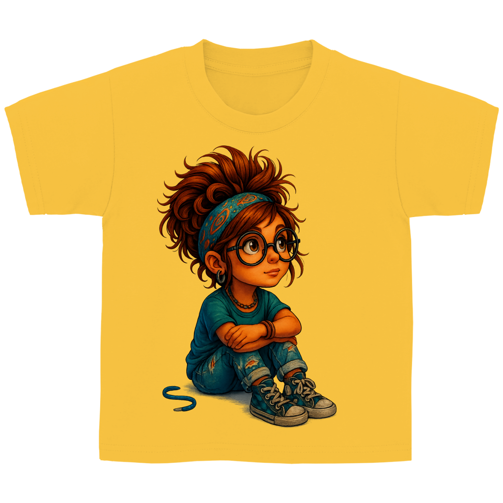 Kinder Basic T-Shirt Girl Träumt vor sich hin
