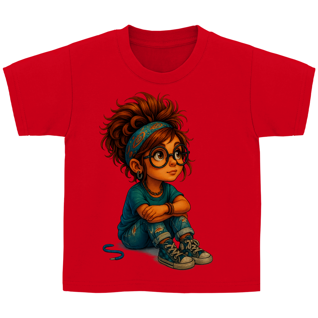 Kinder Basic T-Shirt Girl Träumt vor sich hin