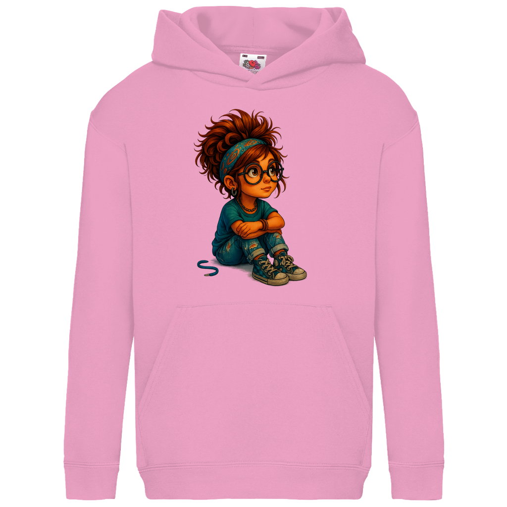 Kids Basic Hoodie Girl Träumt vor sich hin