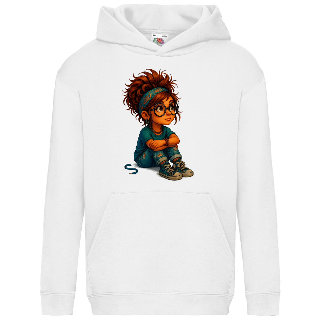 Kids Basic Hoodie Girl Träumt vor sich hin