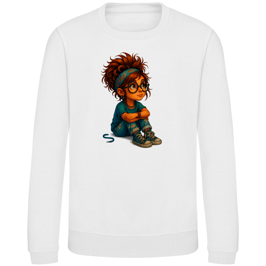 Kinder Sweatshirt Girl Träumt vor sich hin