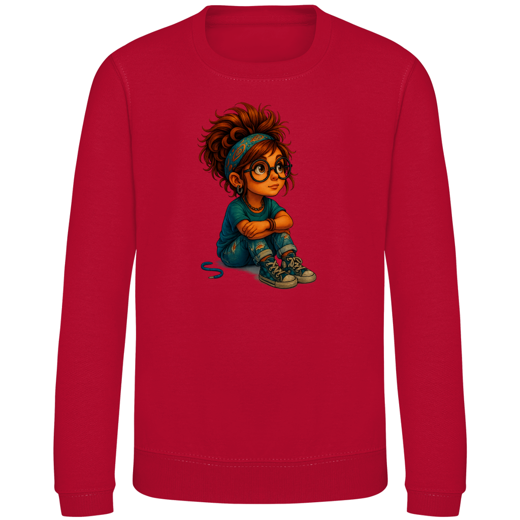 Kinder Sweatshirt Girl Träumt vor sich hin