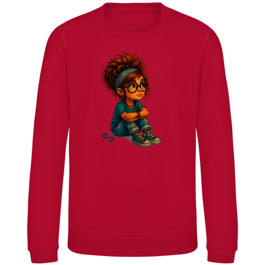 Kinder Sweatshirt Girl Träumt vor sich hin