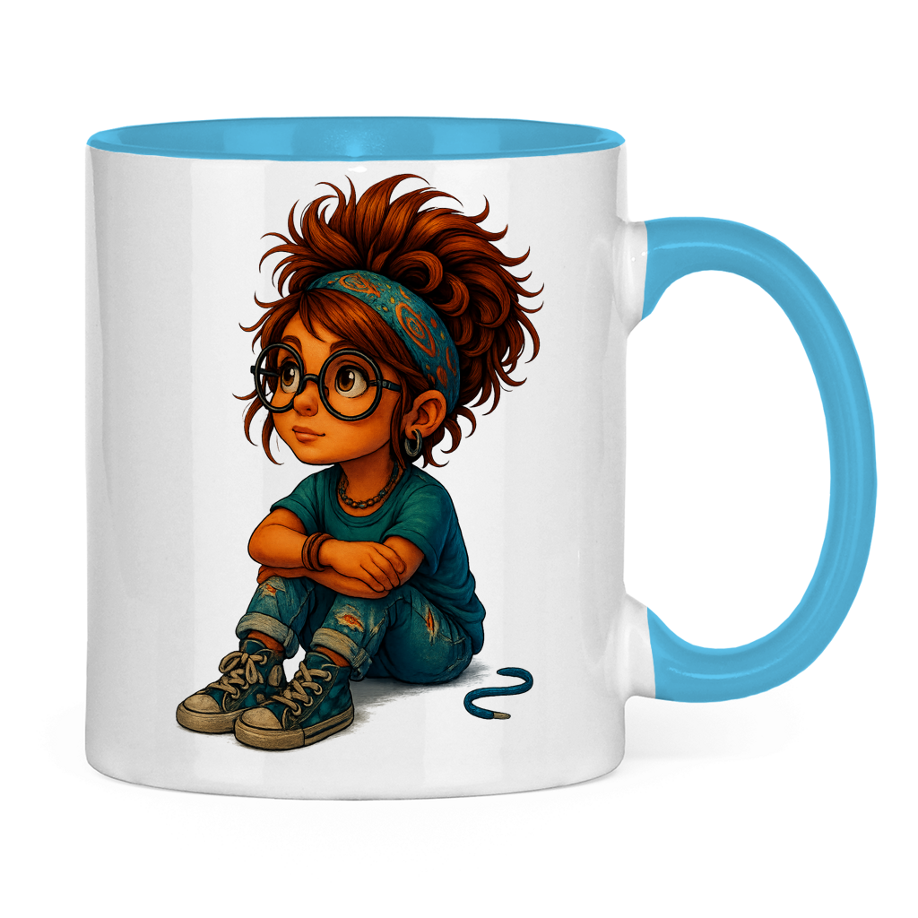 Tasse zweifarbig Girl Träumt vor sich hin