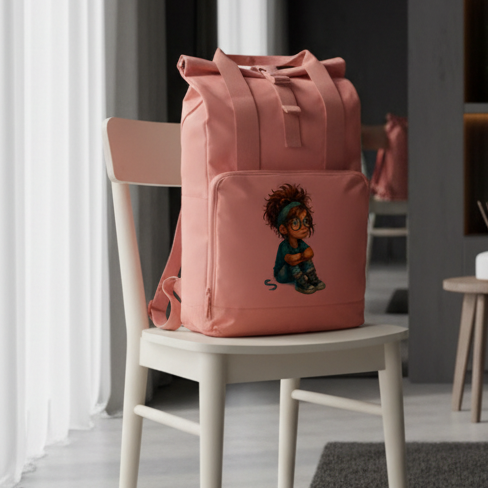 Rucksack Girl Träumt vor sich hin