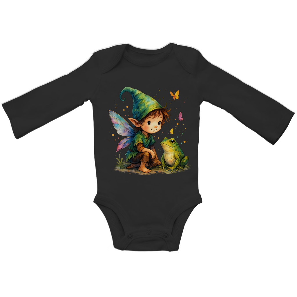 Baby Bio Bodysuite Langarm Boy Fee mit Frosch