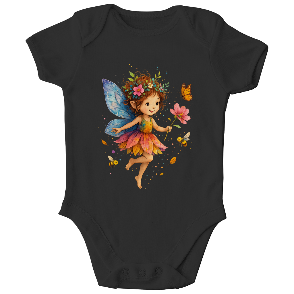 Kinder Bio Body Girl Fee Lischen fliegt mit Schmetterlingen
