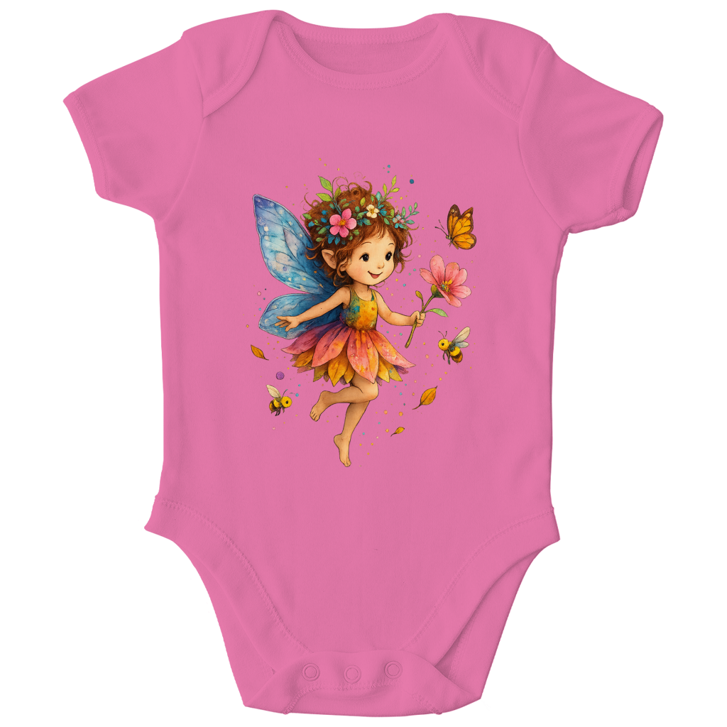 Kinder Bio Body Girl Fee Lischen fliegt mit Schmetterlingen
