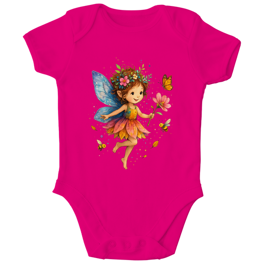 Kinder Bio Body Girl Fee Lischen fliegt mit Schmetterlingen