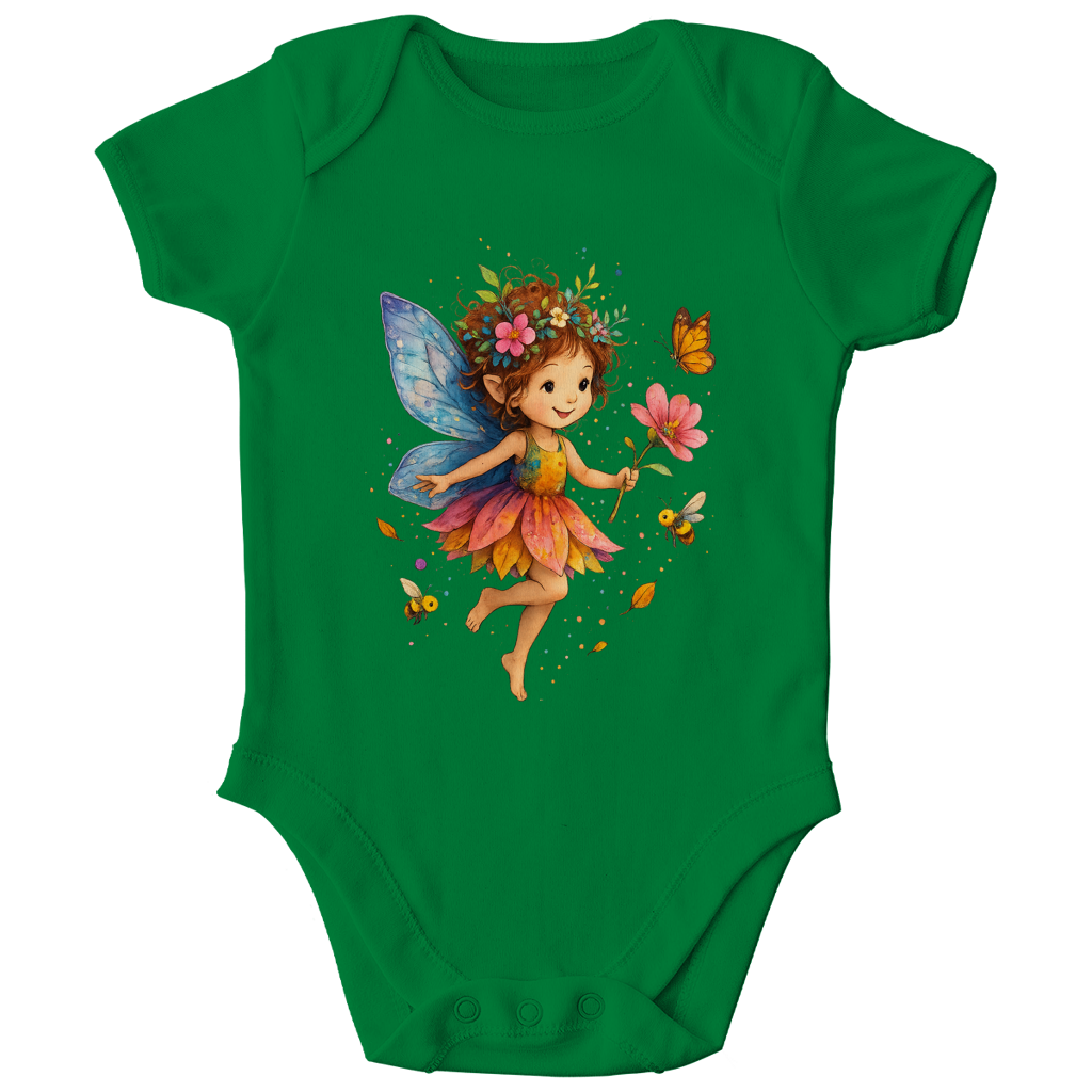 Kinder Bio Body Girl Fee Lischen fliegt mit Schmetterlingen