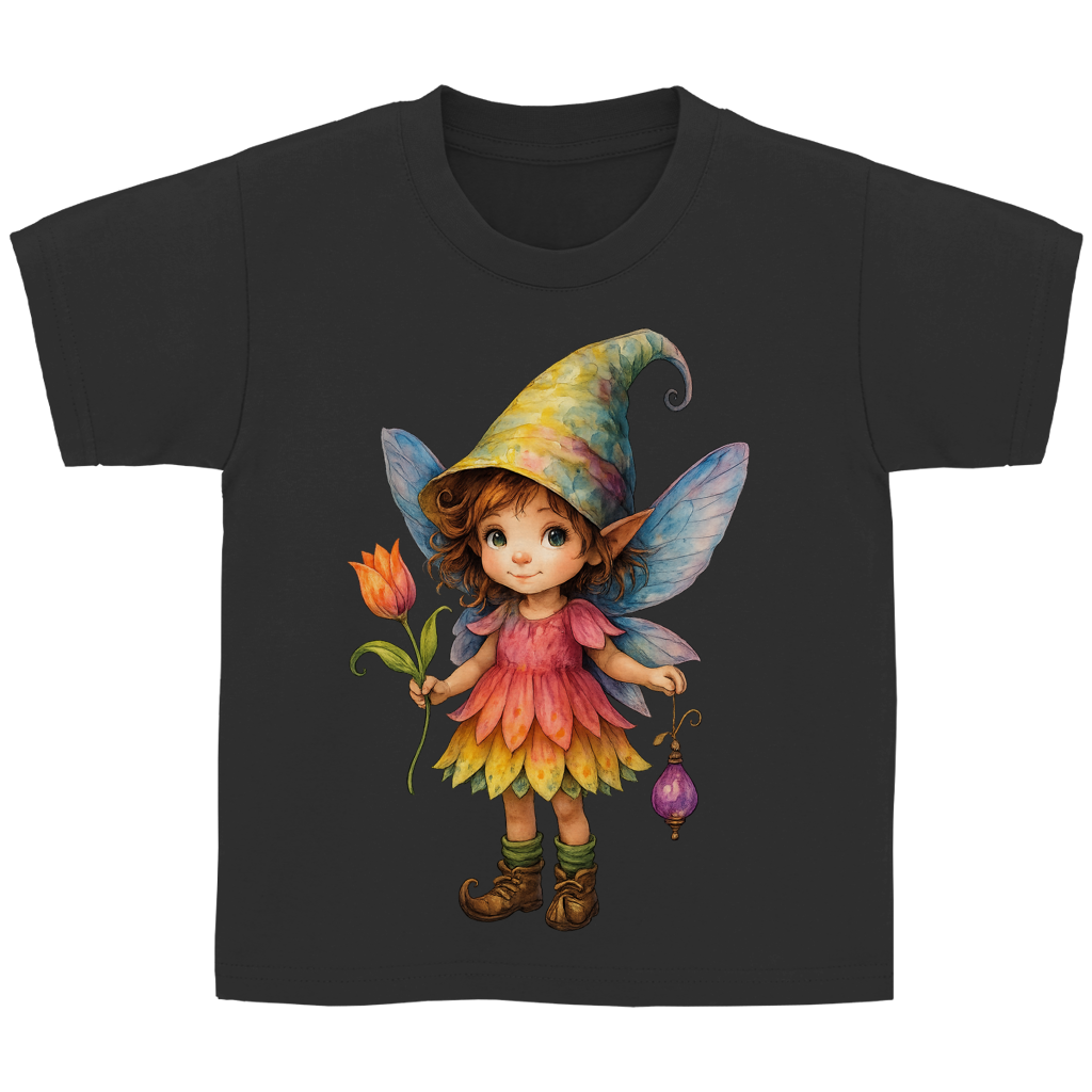 Kinder Basic T-Shirt Girl Fee Lischen mit Tulpe und Lampe