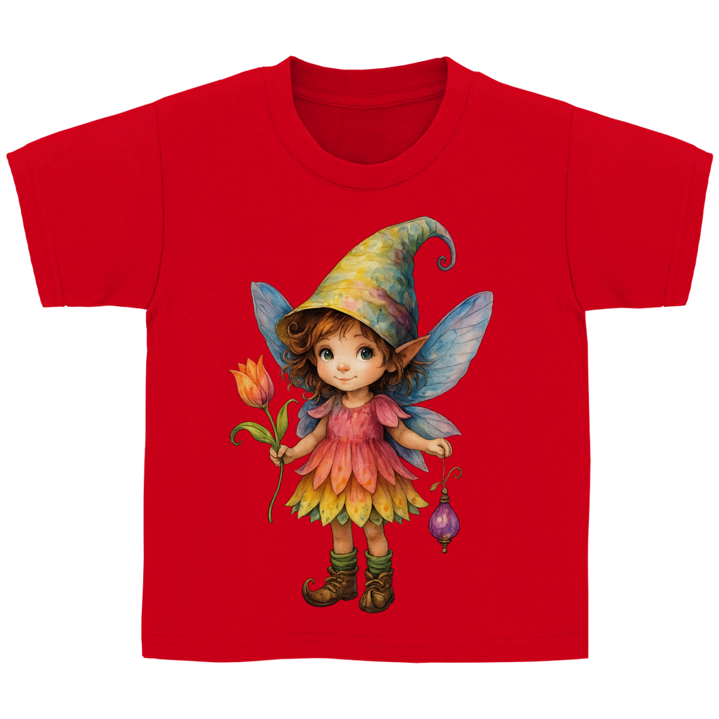Kinder Basic T-Shirt Girl Fee Lischen mit Tulpe und Lampe