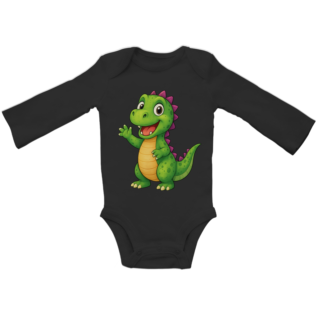 Baby Bio Bodysuite Langarm Kinder Dino grün