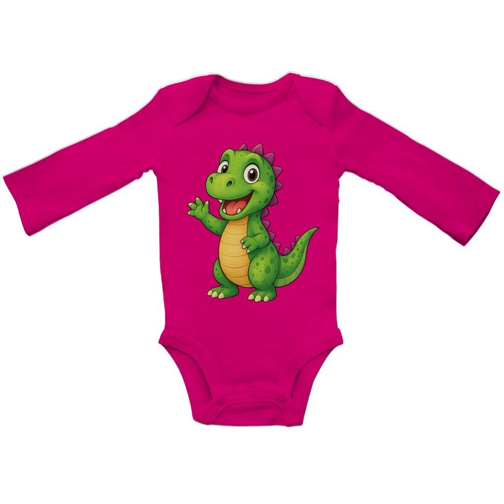 Baby Bio Bodysuite Langarm Kinder Dino grün