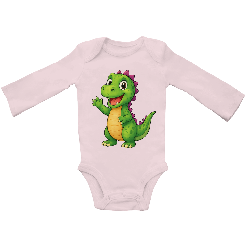 Baby Bio Bodysuite Langarm Kinder Dino grün