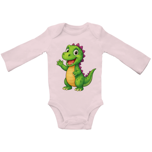 Baby Bio Bodysuite Langarm Kinder Dino grün