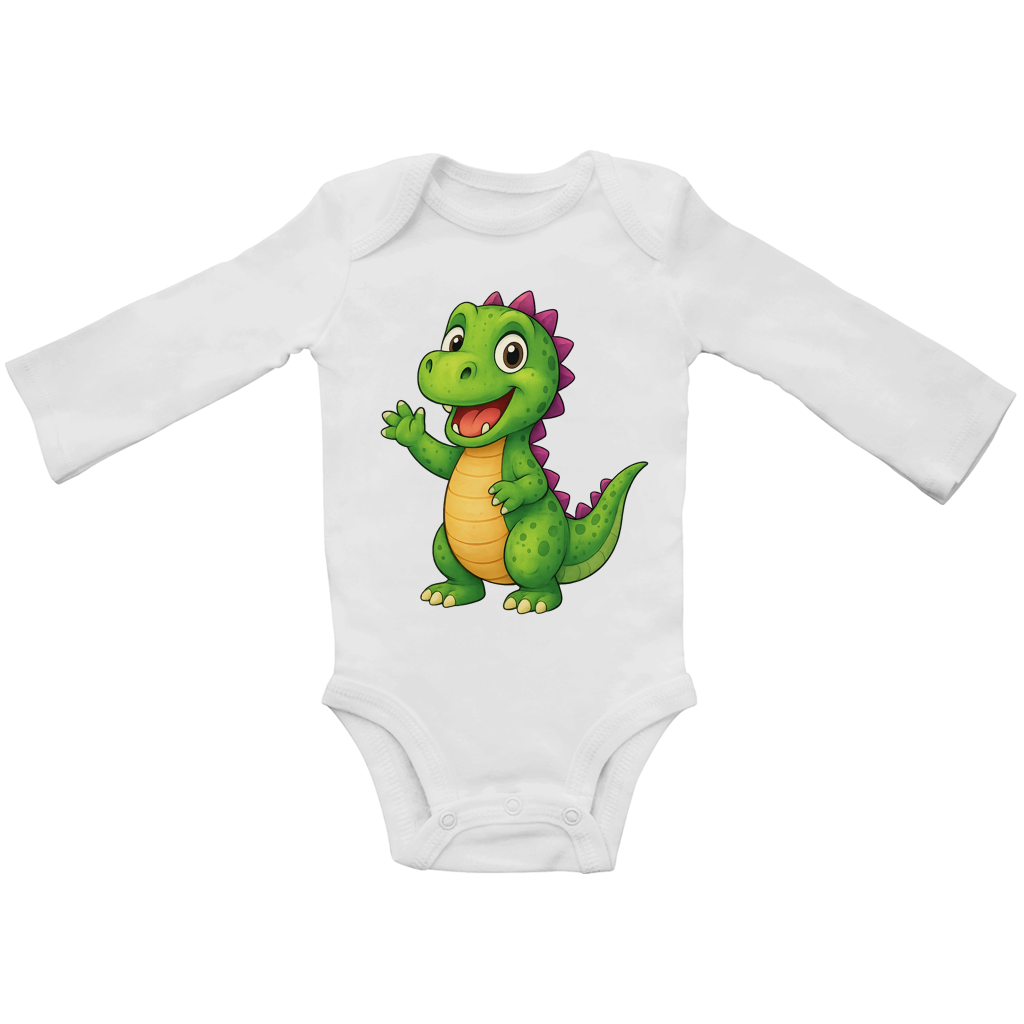 Baby Bio Bodysuite Langarm Kinder Dino grün