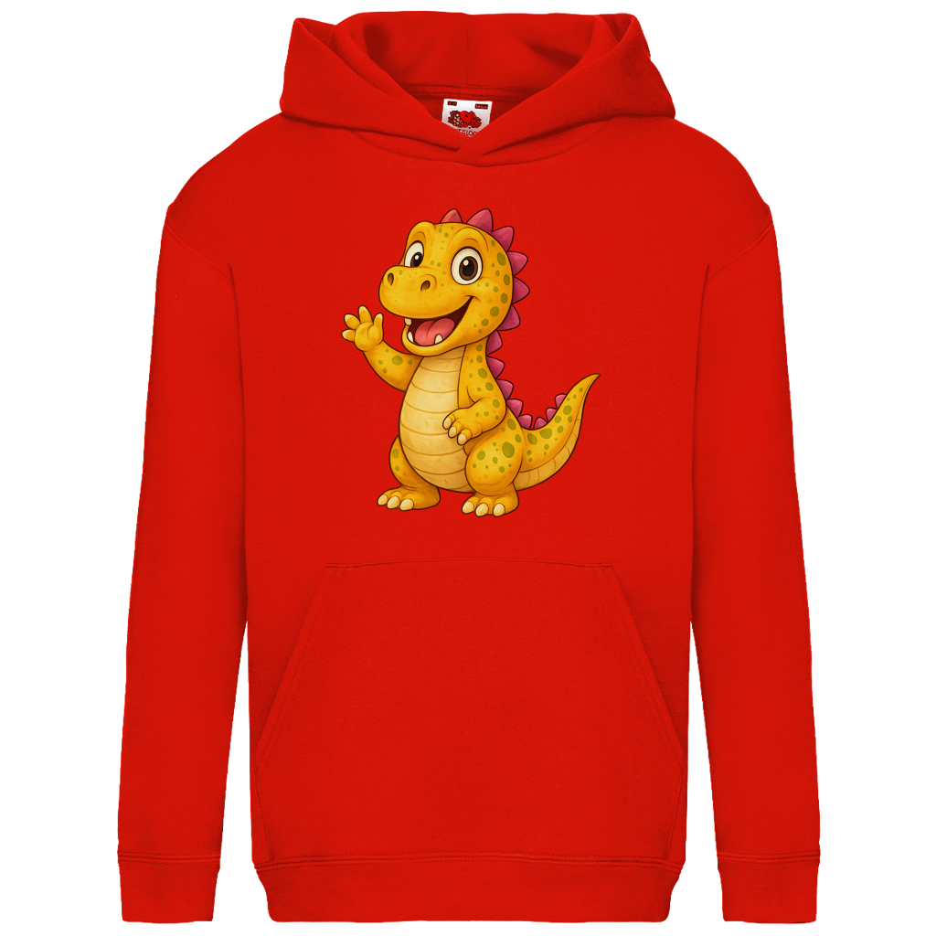 Kids Basic Hoodie Kinder Dino orange