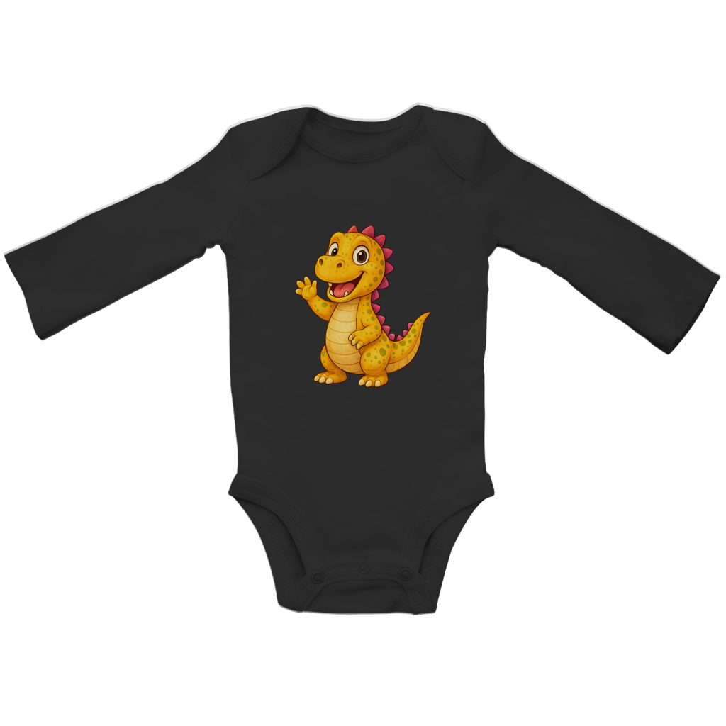 Baby Bio Bodysuite Langarm Kinder Dino orange