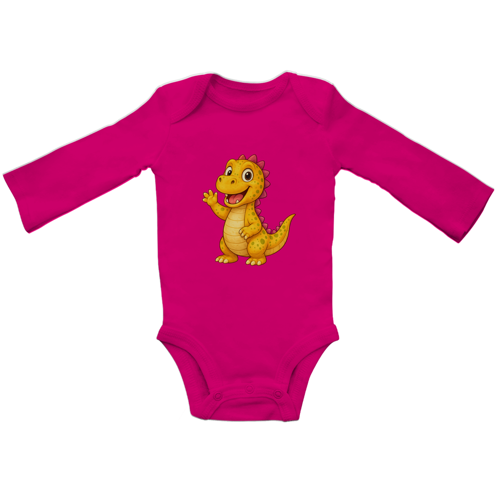 Baby Bio Bodysuite Langarm Kinder Dino orange