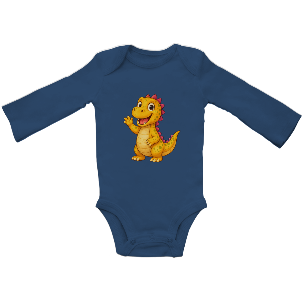 Baby Bio Bodysuite Langarm Kinder Dino orange