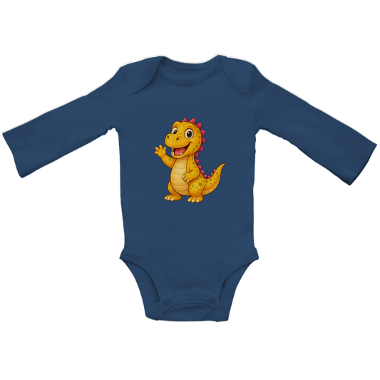 Baby Bio Bodysuite Langarm Kinder Dino orange