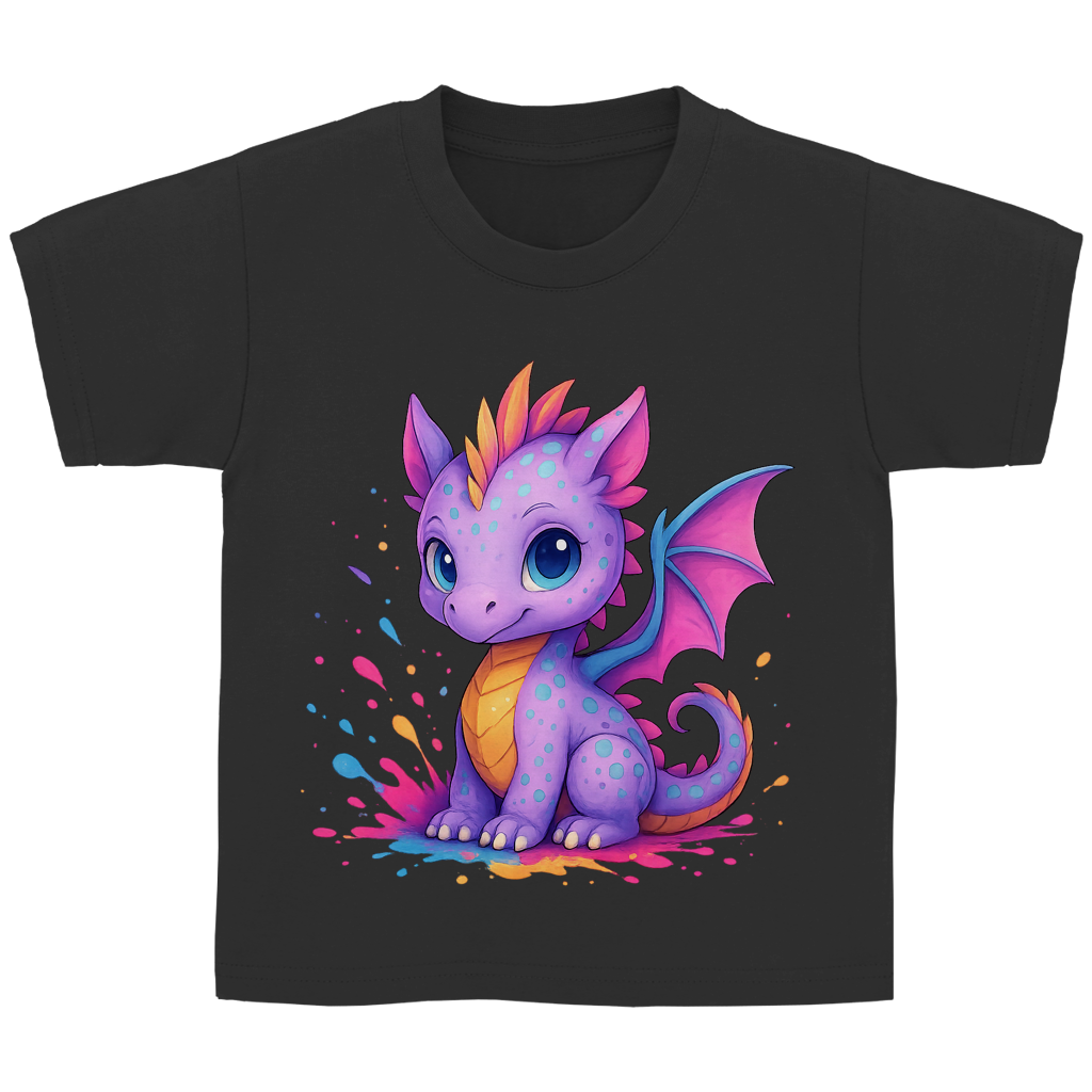 Kinder Basic T-Shirt Kinder Drache lila