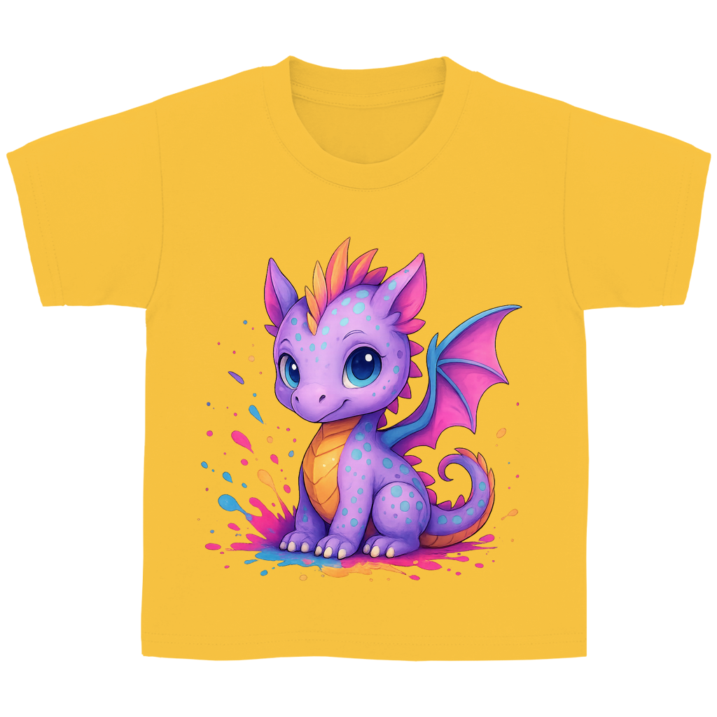 Kinder Basic T-Shirt Kinder Drache lila